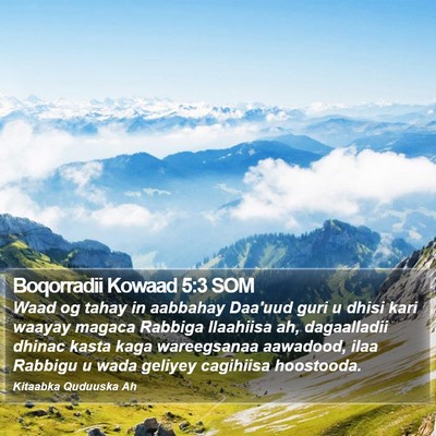 Boqorradii Kowaad 5:3 SOM Bible Verse Image