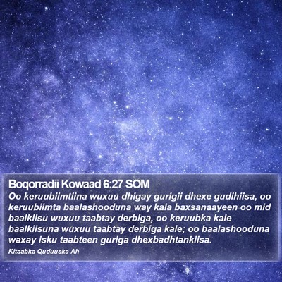 Boqorradii Kowaad 6:27 SOM Bible Verse Image