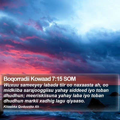 Boqorradii Kowaad 7:15 SOM Bible Verse Image