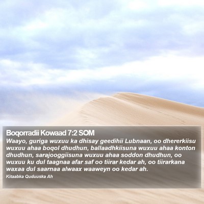 Boqorradii Kowaad 7:2 SOM Bible Verse Image
