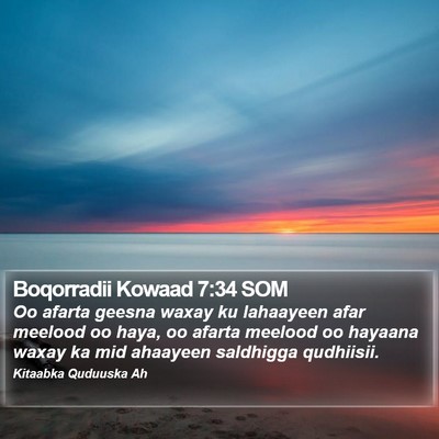 Boqorradii Kowaad 7:34 SOM Bible Verse Image