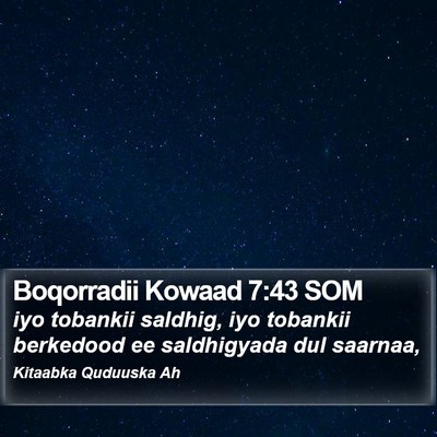 Boqorradii Kowaad 7:43 SOM Bible Verse Image