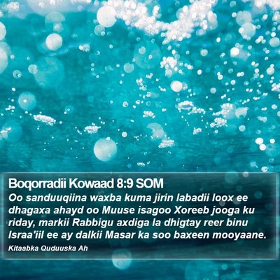 Boqorradii Kowaad 8:9 SOM Bible Verse Image