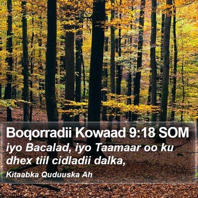 Boqorradii Kowaad 9:18 SOM Bible Verse Image