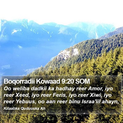 Boqorradii Kowaad 9:20 SOM Bible Verse Image