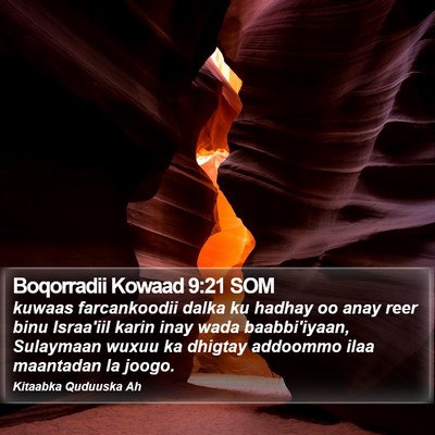 Boqorradii Kowaad 9:21 SOM Bible Verse Image
