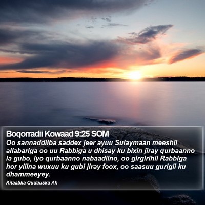 Boqorradii Kowaad 9:25 SOM Bible Verse Image