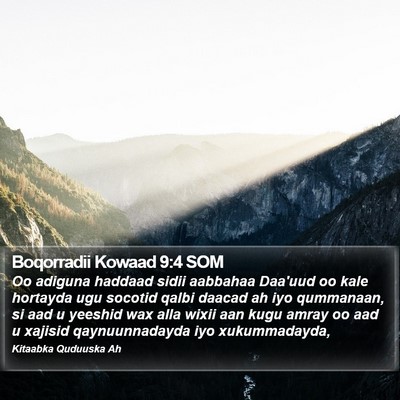 Boqorradii Kowaad 9:4 SOM Bible Verse Image