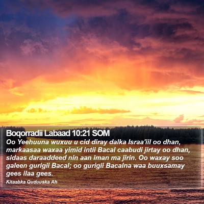 Boqorradii Labaad 10:21 SOM Bible Verse Image