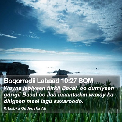 Boqorradii Labaad 10:27 SOM Bible Verse Image
