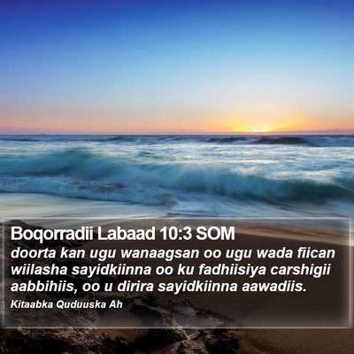 Boqorradii Labaad 10:3 SOM Bible Verse Image