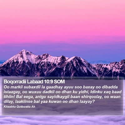 Boqorradii Labaad 10:9 SOM Bible Verse Image