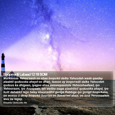 Boqorradii Labaad 12:18 SOM Bible Verse Image