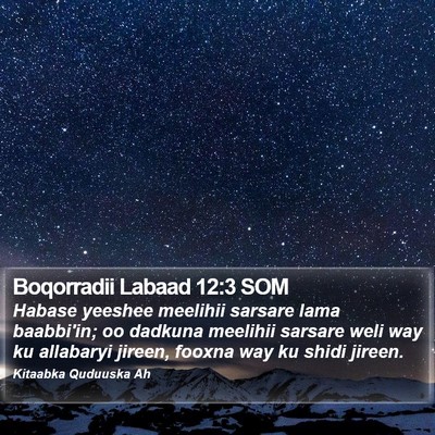 Boqorradii Labaad 12:3 SOM Bible Verse Image