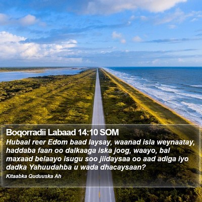 Boqorradii Labaad 14:10 SOM Bible Verse Image