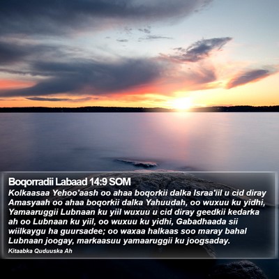 Boqorradii Labaad 14:9 SOM Bible Verse Image