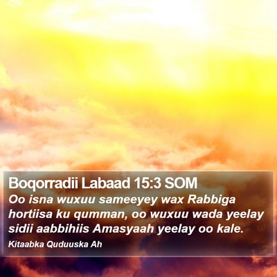 Boqorradii Labaad 15:3 SOM Bible Verse Image