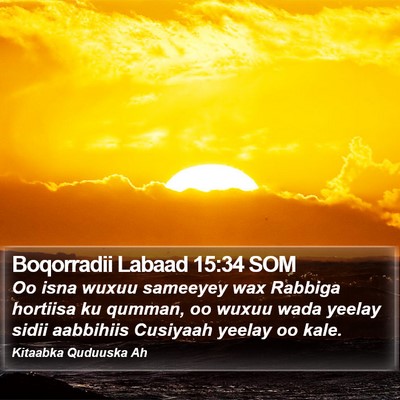 Boqorradii Labaad 15:34 SOM Bible Verse Image