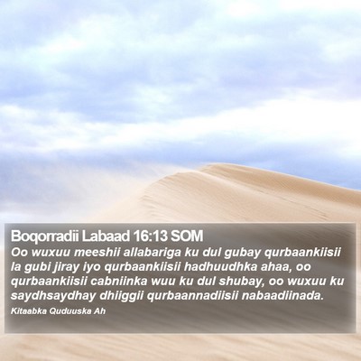 Boqorradii Labaad 16:13 SOM Bible Verse Image