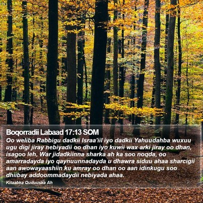 Boqorradii Labaad 17:13 SOM Bible Verse Image