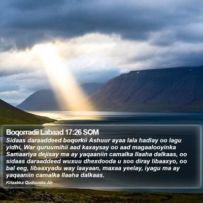 Boqorradii Labaad 17:26 SOM Bible Verse Image