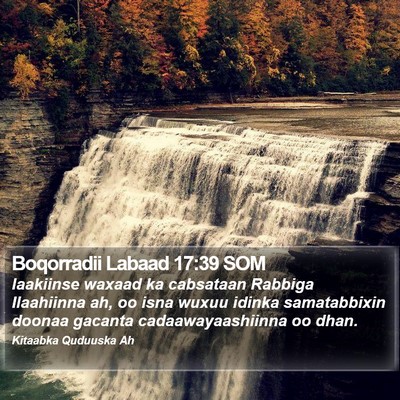 Boqorradii Labaad 17:39 SOM Bible Verse Image