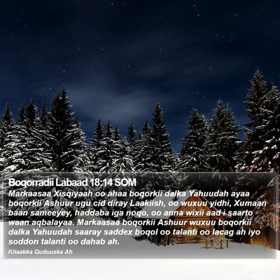 Boqorradii Labaad 18:14 SOM Bible Verse Image