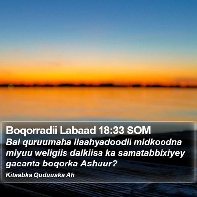 Boqorradii Labaad 18:33 SOM Bible Verse Image