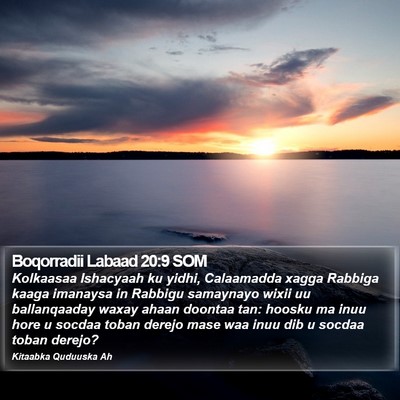 Boqorradii Labaad 20:9 SOM Bible Verse Image