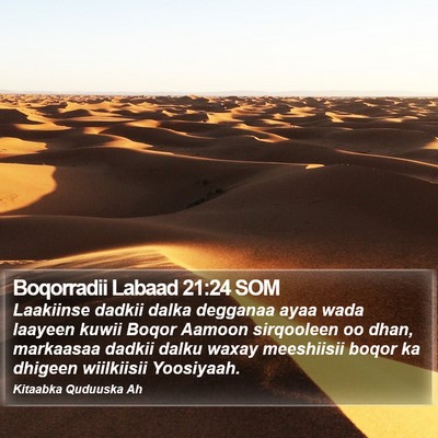 Boqorradii Labaad 21:24 SOM Bible Verse Image