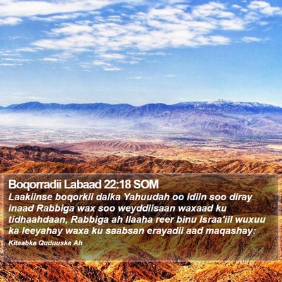 Boqorradii Labaad 22:18 SOM Bible Verse Image