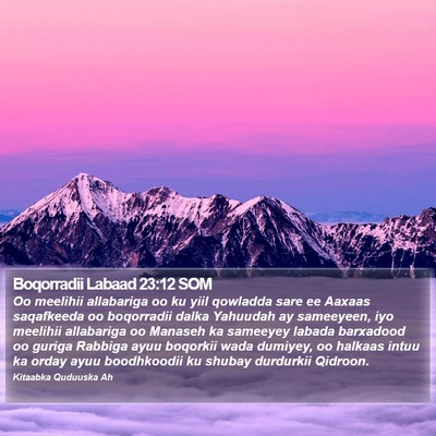 Boqorradii Labaad 23:12 SOM Bible Verse Image
