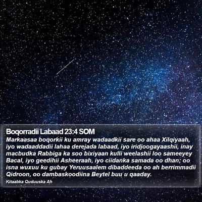 Boqorradii Labaad 23:4 SOM Bible Verse Image