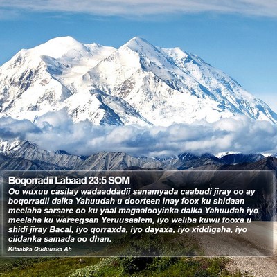 Boqorradii Labaad 23:5 SOM Bible Verse Image