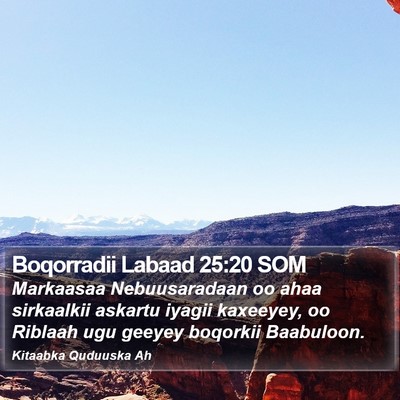 Boqorradii Labaad 25:20 SOM Bible Verse Image