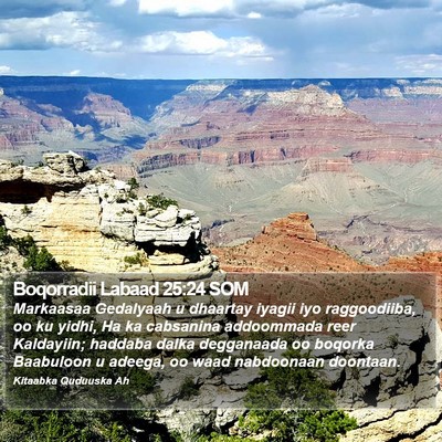 Boqorradii Labaad 25:24 SOM Bible Verse Image