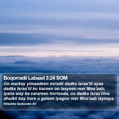 Boqorradii Labaad 3:24 SOM Bible Verse Image