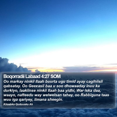 Boqorradii Labaad 4:27 SOM Bible Verse Image