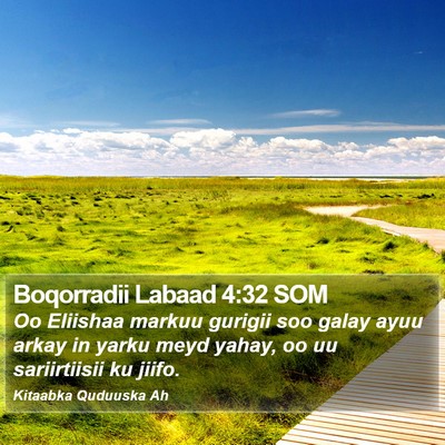 Boqorradii Labaad 4:32 SOM Bible Verse Image