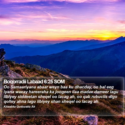 Boqorradii Labaad 6:25 SOM Bible Verse Image