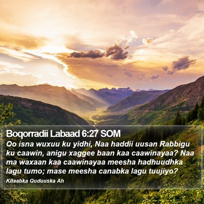 Boqorradii Labaad 6:27 SOM Bible Verse Image