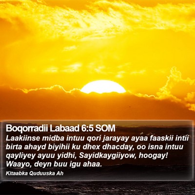 Boqorradii Labaad 6:5 SOM Bible Verse Image