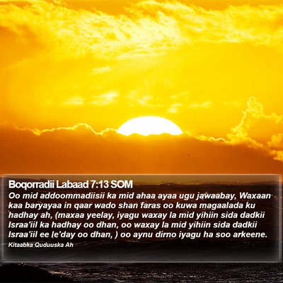 Boqorradii Labaad 7:13 SOM Bible Verse Image