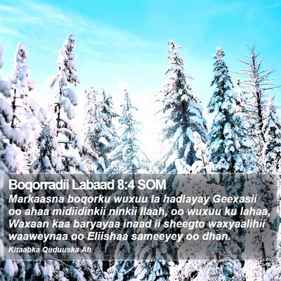 Boqorradii Labaad 8:4 SOM Bible Verse Image