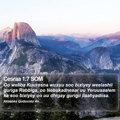 Cesraa 1:7 SOM Bible Verse Image