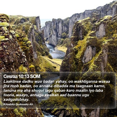 Cesraa 10:13 SOM Bible Verse Image