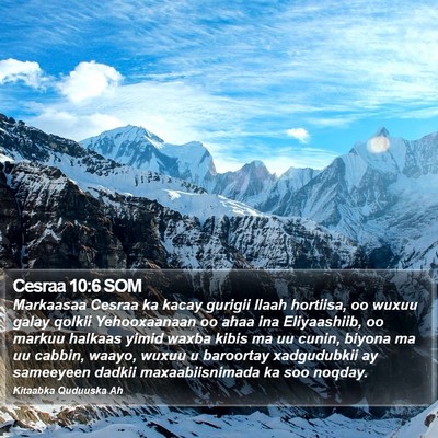 Cesraa 10:6 SOM Bible Verse Image