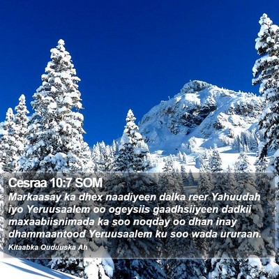 Cesraa 10:7 SOM Bible Verse Image