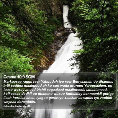 Cesraa 10:9 SOM Bible Verse Image