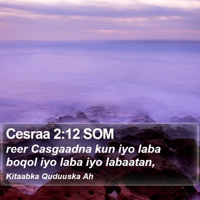 Cesraa 2:12 SOM Bible Verse Image